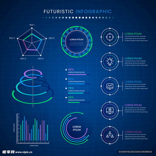 藍色科技風數(shù)據(jù)信息圖設計 信息技術咨詢服務的視覺呈現(xiàn)